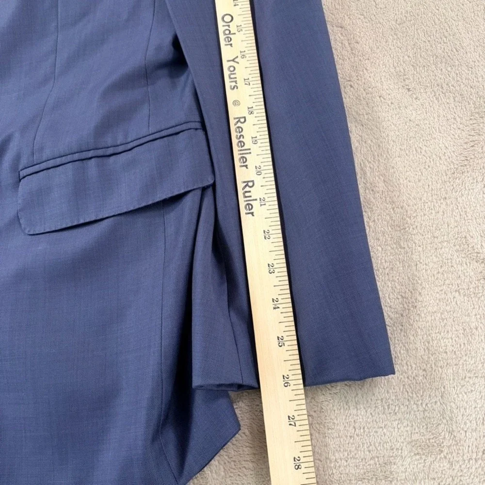 Peter Millar Two Button Sport Coat Blazer Mens 46R Blue 100% Wool Designer